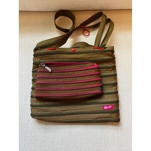 Vintage Zip-it Zipper Bag Set Olive Green Techwear Messenger Y2K Gorpcore